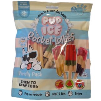 Pup Ice Hondenijsje raket aardbei/bosbessen- meloen-aardbei/banaan pak a 4 stuks