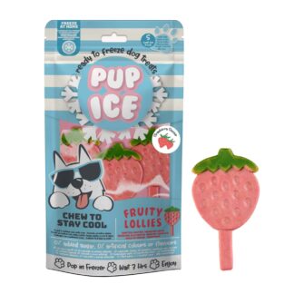 Pup Ice Hondenijsje Fruit Lollie Aardbei pak a 3 stuks