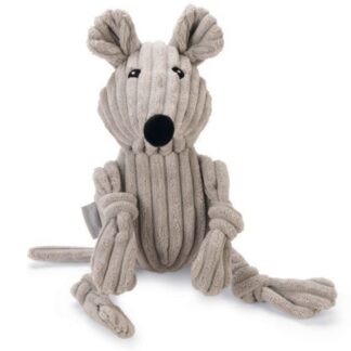 Muis Mousy Ribstof  Grijs 32x11x11,5 cm