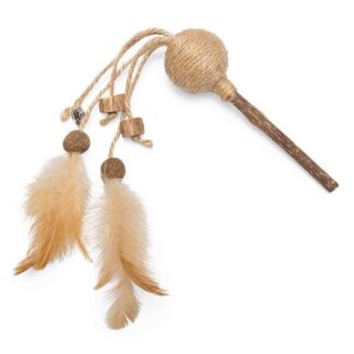 Catnip/Matatabi Bal met Veer Juto  Bruin – 32x4x4cm
