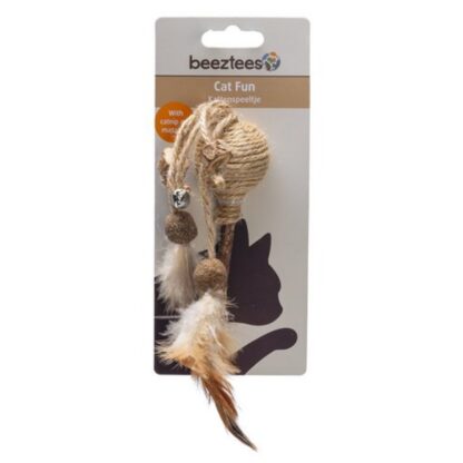 Catnip/Matatabi Bal met Veer Juto  Bruin – 32x4x4cm - Afbeelding 2