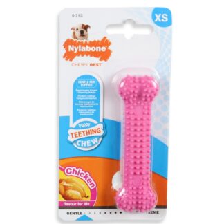Nylabone Puppy Dental Bone xs kip Roze