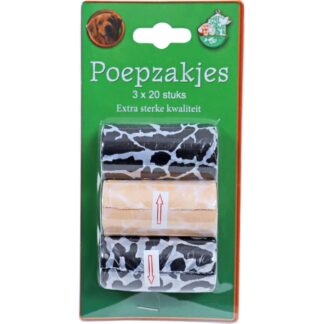 Boon Poepzak Safari  3 rollen a 20 stuks.