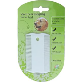 Vlooienkam 2-zijdig Plastic wit