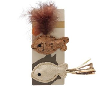 Beeztees Catnip Visje Sadie Pluche  Bruin 2 stuks 10x10x1,5cm