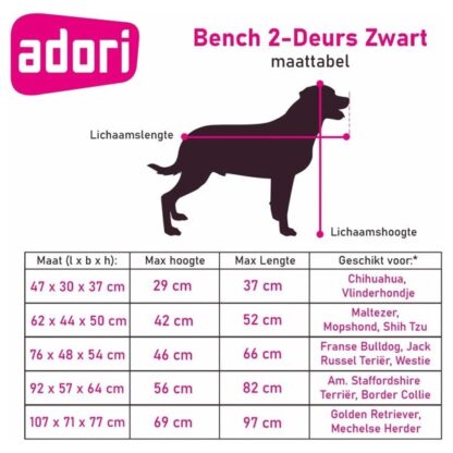 Adori Bench 2 deurs 62 x 44 x 50 cm - Afbeelding 2