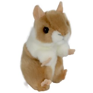 Boony Natural Decorations Hamster Pluche zittend wit/bruin 13 cm