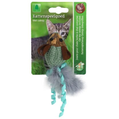 Muis Pluche+Kurk+Veren+Catnip blauw 14cm - Afbeelding 2